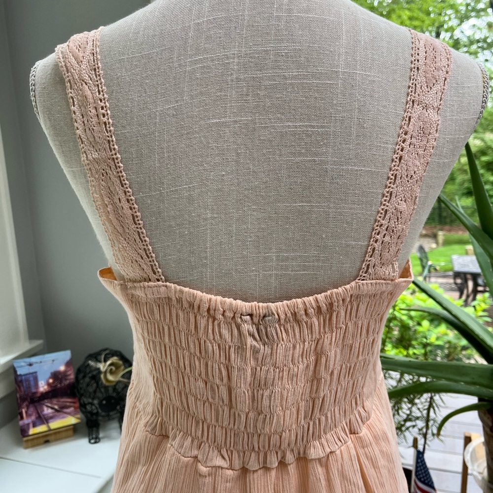 Chaudry Peach gauze tiered dress - Picture 5 of 6